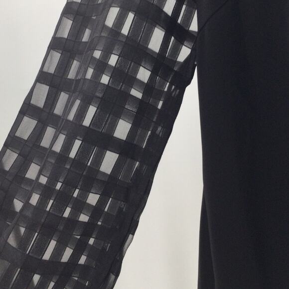 BLOOMCHIC 14-16 1X Plus Black Long Sleeve Neck Cut Out Shirt Blouse NWT B67 - Picture 6 of 8